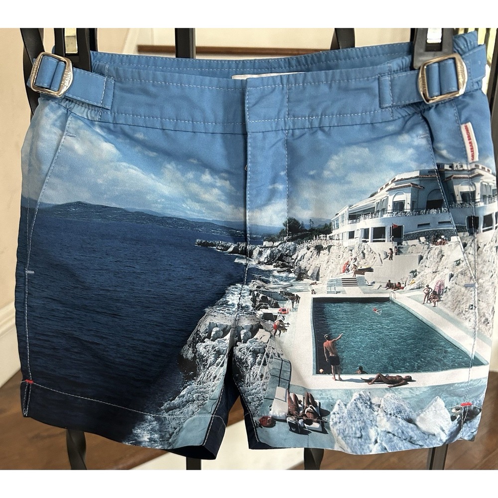 Boy's Size 6 Orlebar Brown Russell Roc Pool Photographic Print Swim Shorts